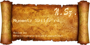 Nyemetz Szilárd névjegykártya